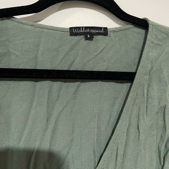 Olive green Wishlist Apparel Tie Front Short Sleeve Knit Dress, Size S - Picture 9 of 9